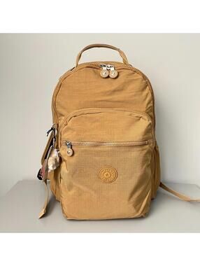 Kipling Seoul Up 17" Laptop Extra Large Backpack in Cookie Color NWT